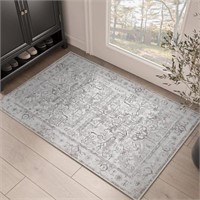 JINCHAN Area Rug 2x3 Entryway Persian Rug Taupe