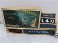 Vintage "Camel Light" Clock(needs bulb)-13x7"
