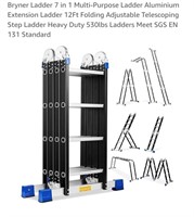 12Ft Extension Ladder, 7 in 1 Multi-Purpose