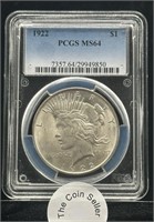 1922 Peace Dollar PCGS MS64