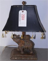 Lot #2084 - Figural elephant font lamp with