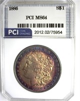1886 Morgan PCI MS64 Beautiful Color