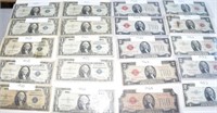 HUGE LOT VINTAGE US BANK NOTES ! -$$$$$$$$