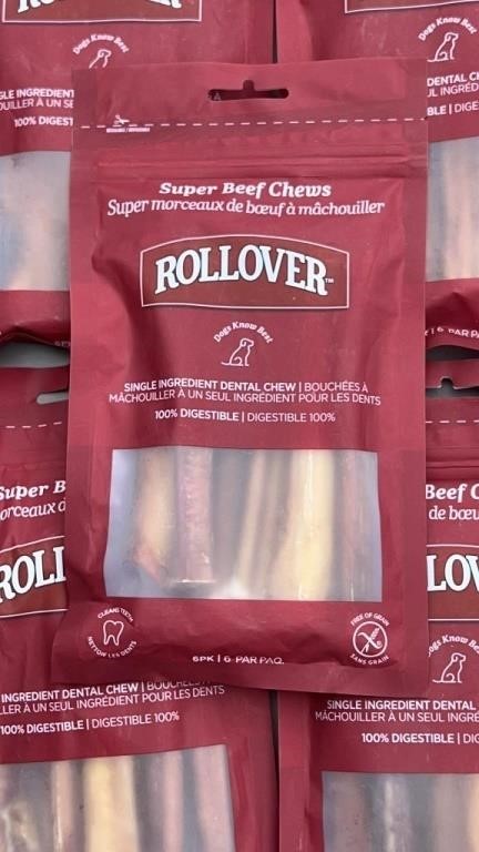 6 pk 6” Rollover Bully Sticks