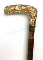 Antique Cane W/ 14k Rolled Gold Handle