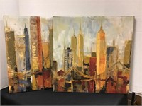 Set of Skyline Canvas Pictures