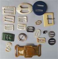 Plastic & mother of pearl buckles