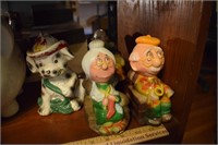 Blow Mold Old People Figures & Ceramic Dog