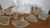 Glass Serving dishes, glasses,