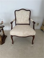 Mahogany floral Cream color Arm Chair