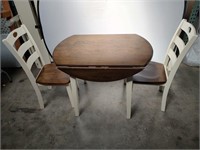Drop Leaf Table & 2 Chairs - Read Details