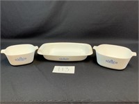 3 Piece Corning Ware Dishes without Lids