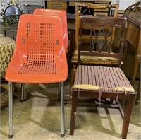 (H) 4 Vintage Chairs 32”
