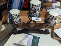 Candle, napkin rings & other