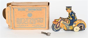 MARX TIN WINDUP MYSTIC MOTORCYCLE w/ BOX