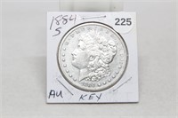 1884 S AU Morgan Silver Dollar