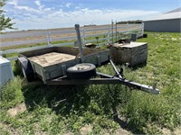 flat bed trailer w/ wood side boards 6 1/2' x 15'