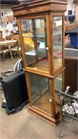 Vintage 2 tier Wood and glass china cupboard