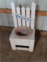 CUSTOM BUILT WOOD WELCOME PLANTER