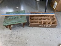 Vintage wooden handmade cake stand & bottle crate