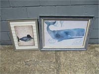 2 Framed Whale Prints