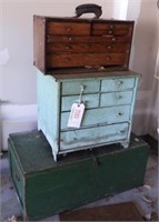Lot #2163 - Three tool chests and Qty of hardware