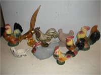 Ceramic and Glass Chickens