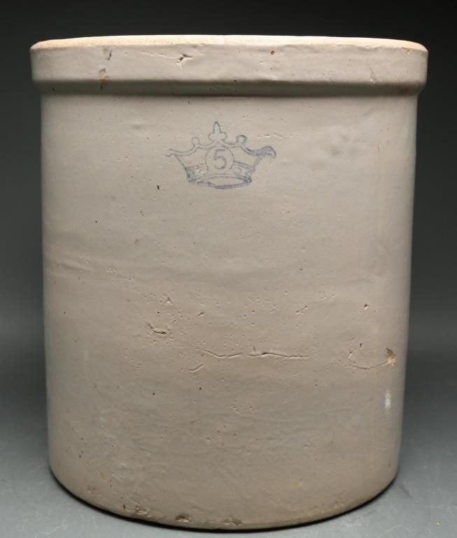 1930's Robinson Ransbottom "Crown" Crock 5 Gallon