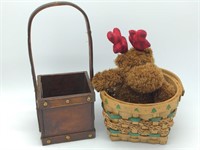 (2) Baskets and a Plush Moose