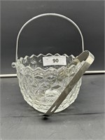 American Fostoria ice bucket w/ metal handle