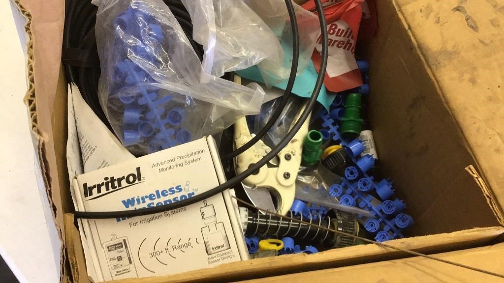 Box full of wireless sensors and tools