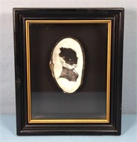 Victorian Silhouette Portrait on Oyster Shell