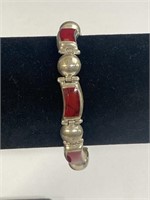 C Nagbe 925 Sterling Silver And Red bracelet,