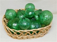 Green Glass Japanese Style Fishing Floats.
