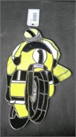 STAINED GLASS MOTORCYCLE RIDER