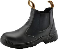 Mens Chelsea Work Boots Steel Toe Safety Boots Cow