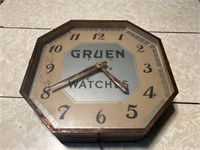 Gruen Advertising Clock, 15"x 15"