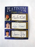 Platinum Ink Yankees Ruth Maris Judge Facs Auto