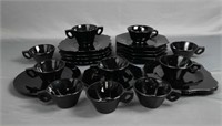 Assorted Black Glass Dishes