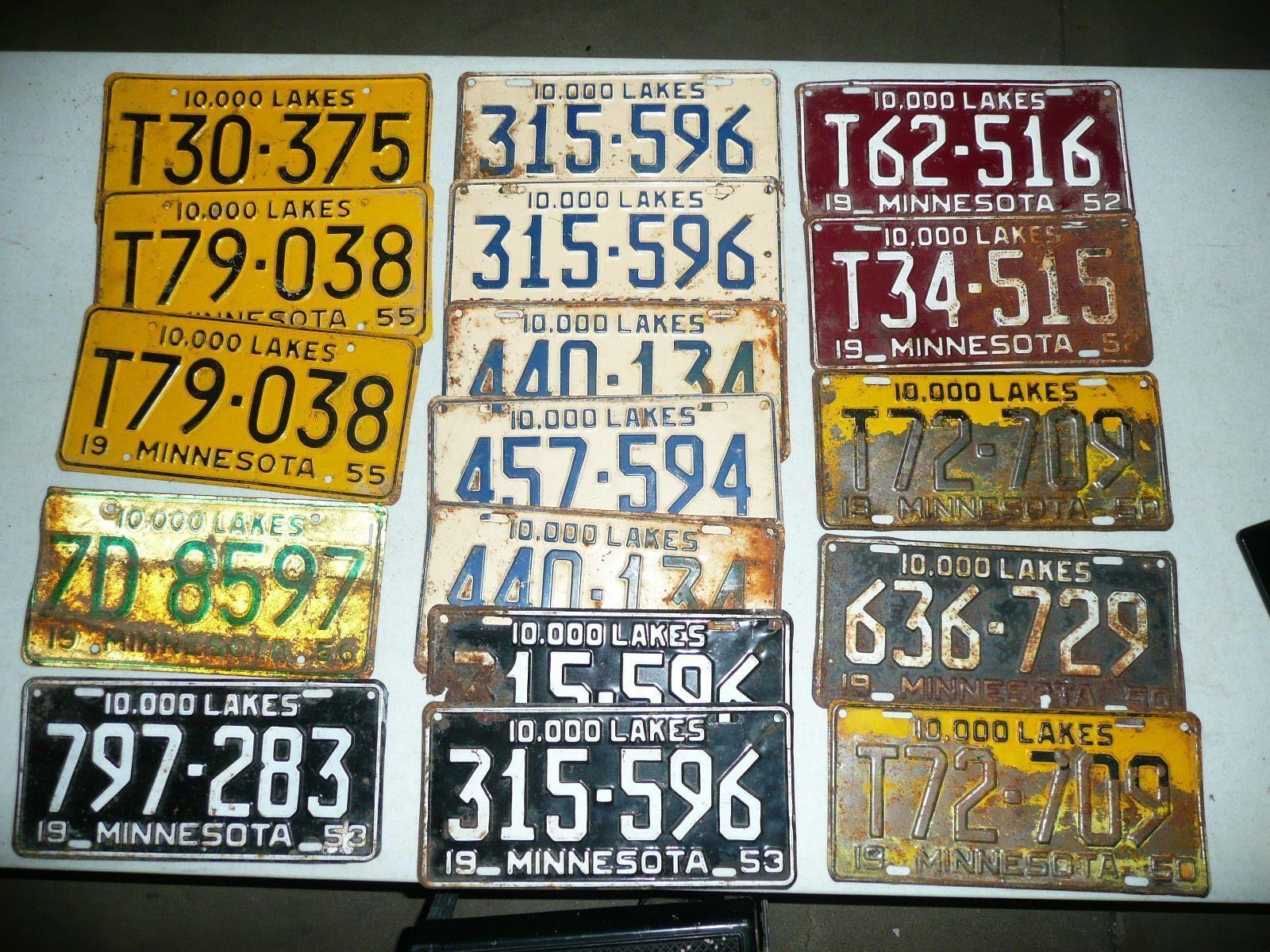 Vintage 1950 License Plates