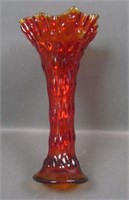 Fenton Red/ Amberina Rustic CRE Vase