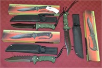 3pc Set 12" Tac Xtreme Knives With Sheaths