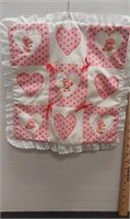 Hand made strawberry shortcake doll blanket.