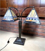 vintage leaded glass lamp