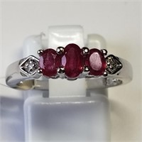 S/Sil Ruby Cubic Zirconia Ring