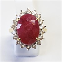 $300 S/Sil Ruby Cubic Zirconia Ring