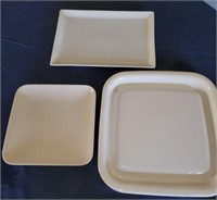 3 White Platters/Dishes