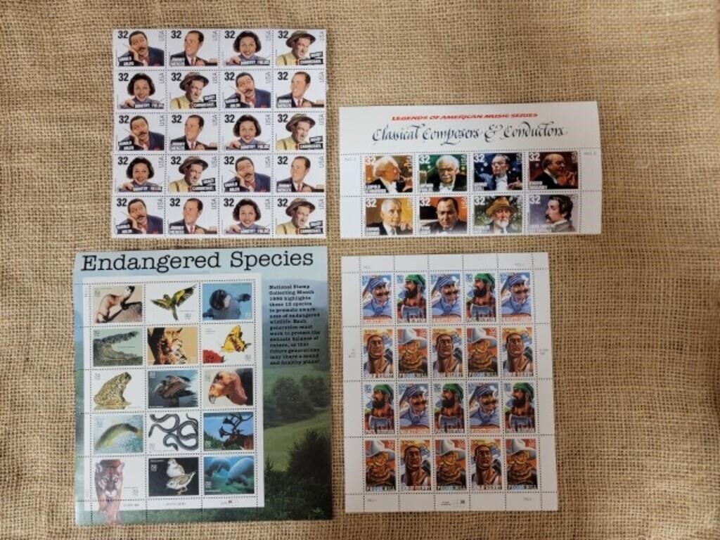 Unused 32 Cent Stamps Lot Endangered Species 1996