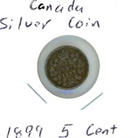 Canada Silver Coin 1899 5 Cent