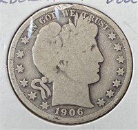 1906-D Barber Half Dollar (VF30)